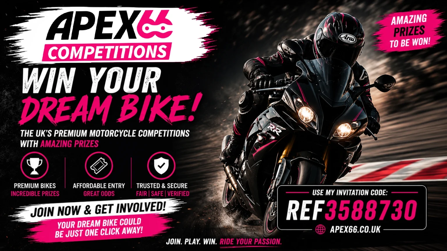 Win Your Dream Motorcycle With Apex66 Competitions 9 Youtube